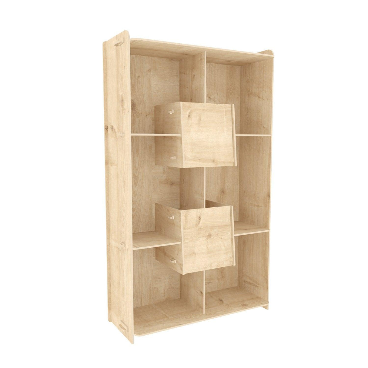 Biblioteca Anap cu 6 Rafturi si 2 Compartimente, Stejar, 83 X 138 X 27 cm