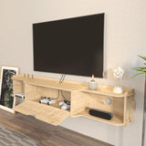 Comoda Tv Pare cu Rafturi si Usa, Stejar, 140 X 25 X 25 Cm
