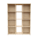 Biblioteca Zimba 4 Rafturi si 9 Compartimente, Stejar, 92 X 132 X 30 Cm