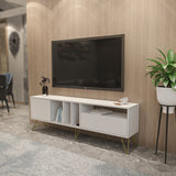 Comodă TV Mistico (180), Diverse culori, 180x36x59 cm - Alb - Auriu | SKU: 875ZNA5308 | Comodă TV Mistico (180), 180x36x59 cm, varianta Alb - Auriu, produs pentru amenajarea locuinței, disponibil online în România la CasaMob