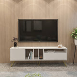 Comodă TV Mistico (180), Diverse culori, 180x36x59 cm - Alb - Auriu | SKU: 875ZNA5308 | Comodă TV Mistico (180), 180x36x59 cm, varianta Alb - Auriu, produs pentru amenajarea locuinței, disponibil online în România la CasaMob