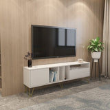 Comodă TV Mistico (180), Diverse culori, 180x36x59 cm - Alb - Auriu | SKU: 875ZNA5308 | Comodă TV Mistico (180), 180x36x59 cm, varianta Alb - Auriu, produs pentru amenajarea locuinței, disponibil online în România la CasaMob
