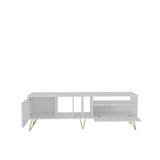 Comodă TV Mistico (180), Diverse culori, 180x36x59 cm - Alb - Auriu | SKU: 875ZNA5308 | Comodă TV Mistico (180), 180x36x59 cm, varianta Alb - Auriu, produs pentru amenajarea locuinței, disponibil online în România la CasaMob