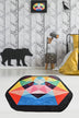 Covor de Copii Rotund Rainbow Panda, Multicolor, 140x140 cm, SKU 876CHL1195
