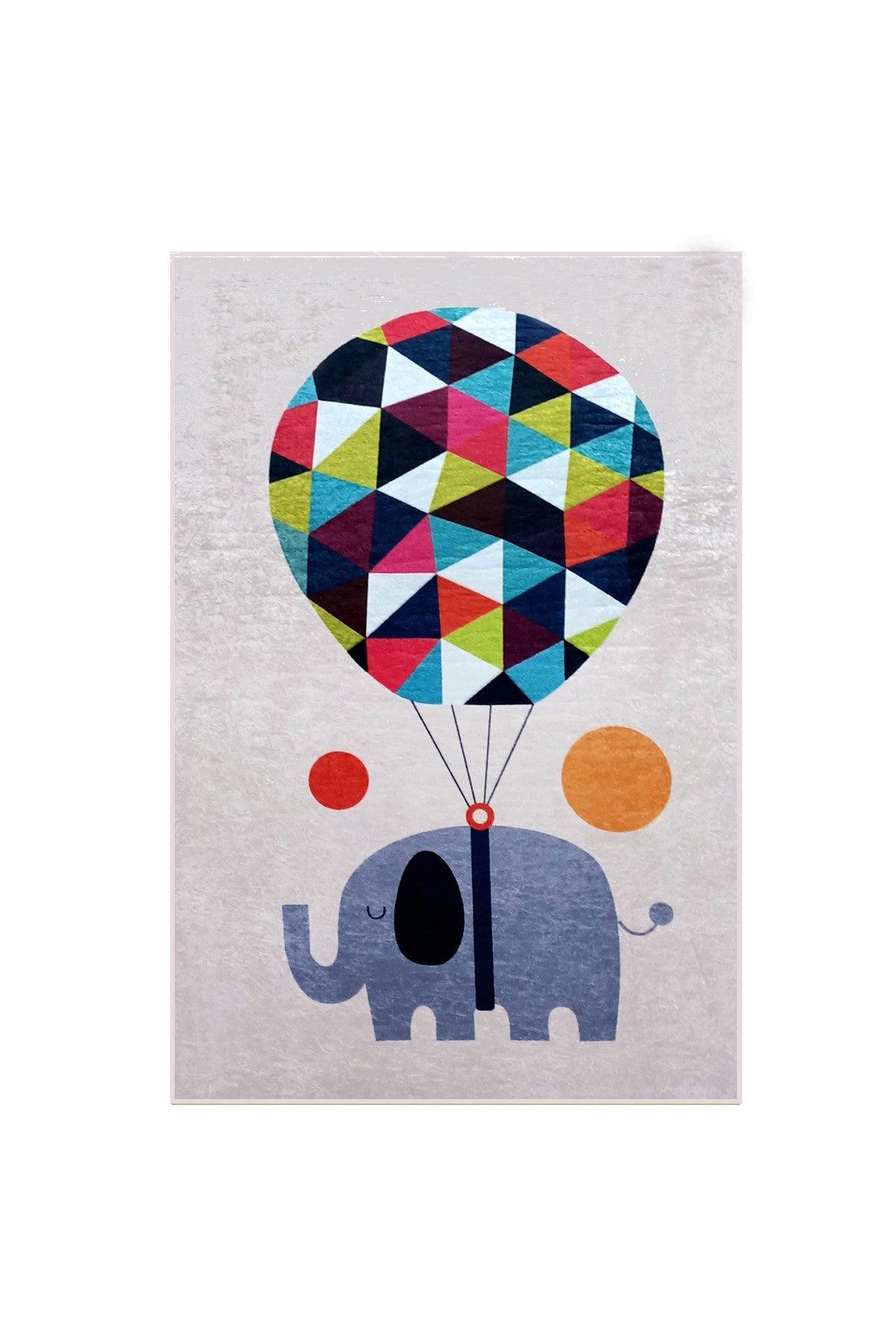 Covor de Copii Elefant Big Balloon, Multicolor, 100x160 cm