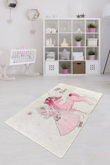 Covor de Copii Little Princess, Roz - Alb, 100x160 cm