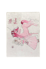 Covor de Copii Little Princess, Roz - Alb, 100x160 cm