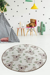 Covor de Copii Rotund Koala, Multicolor, 100x100 cm