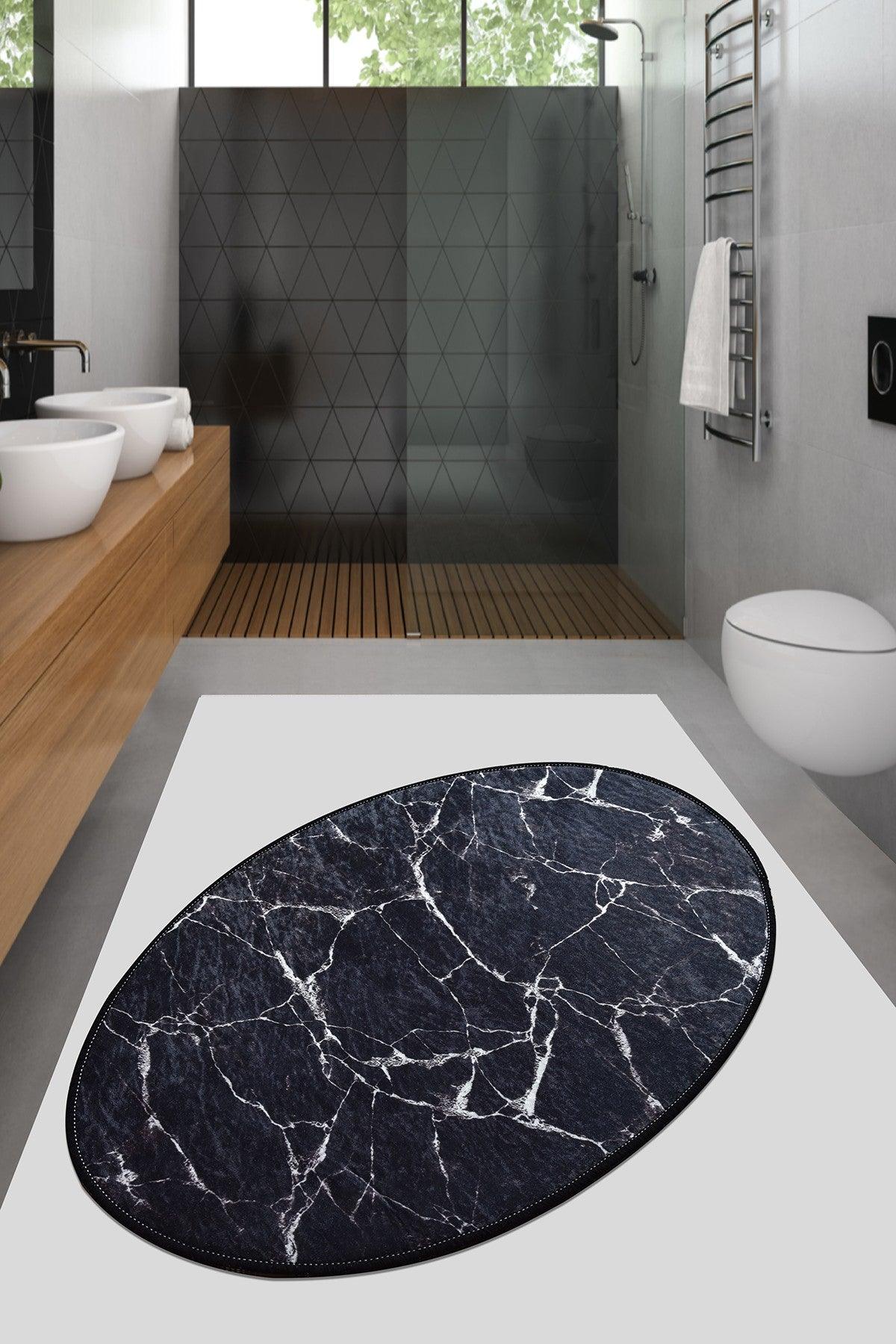 ⁠Covor de hol / bucatarie Marble Oval DJT, Multicolor