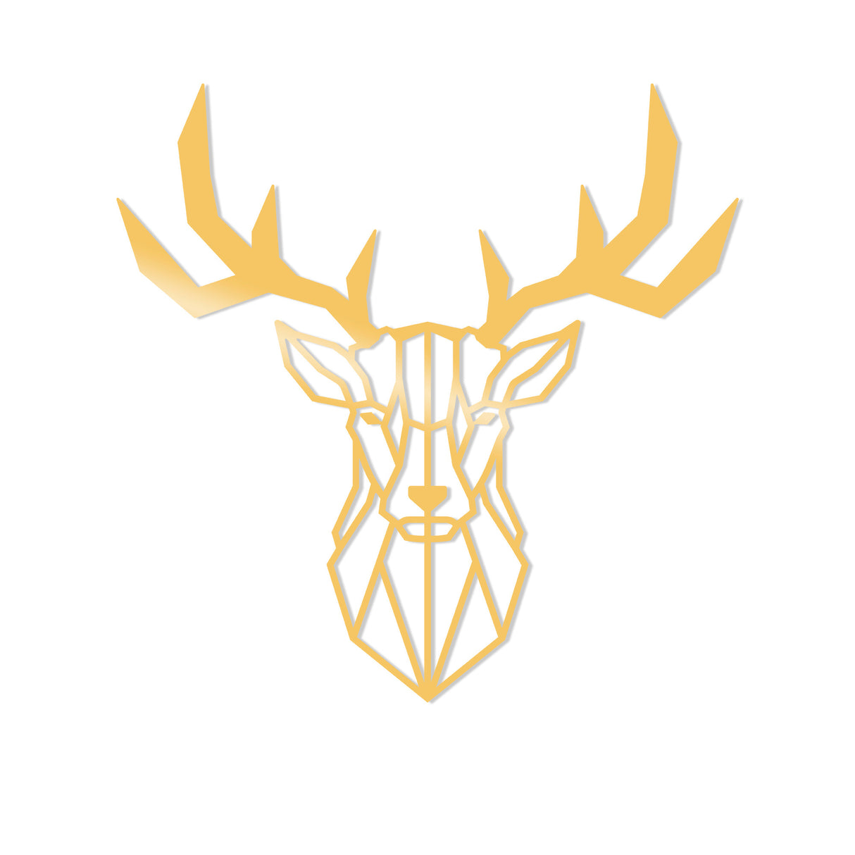 Decorațiune de perete din metal Deer2 Metal Decor, Auriu, 51x51x0 cm