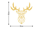 Decorațiune de perete din metal Deer2 Metal Decor, Auriu, 51x51x0 cm