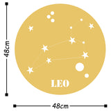 Decorațiune de perete din metal Leo Horoscope, Auriu, 48x48x0 cm