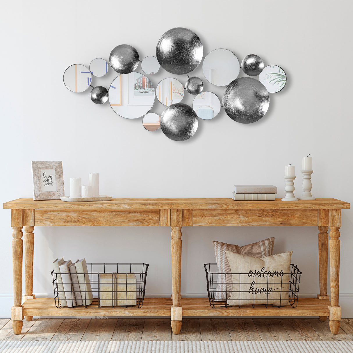 Decorațiune de perete din metal Infinity - 3, Multicolor, 116x4x60 cm