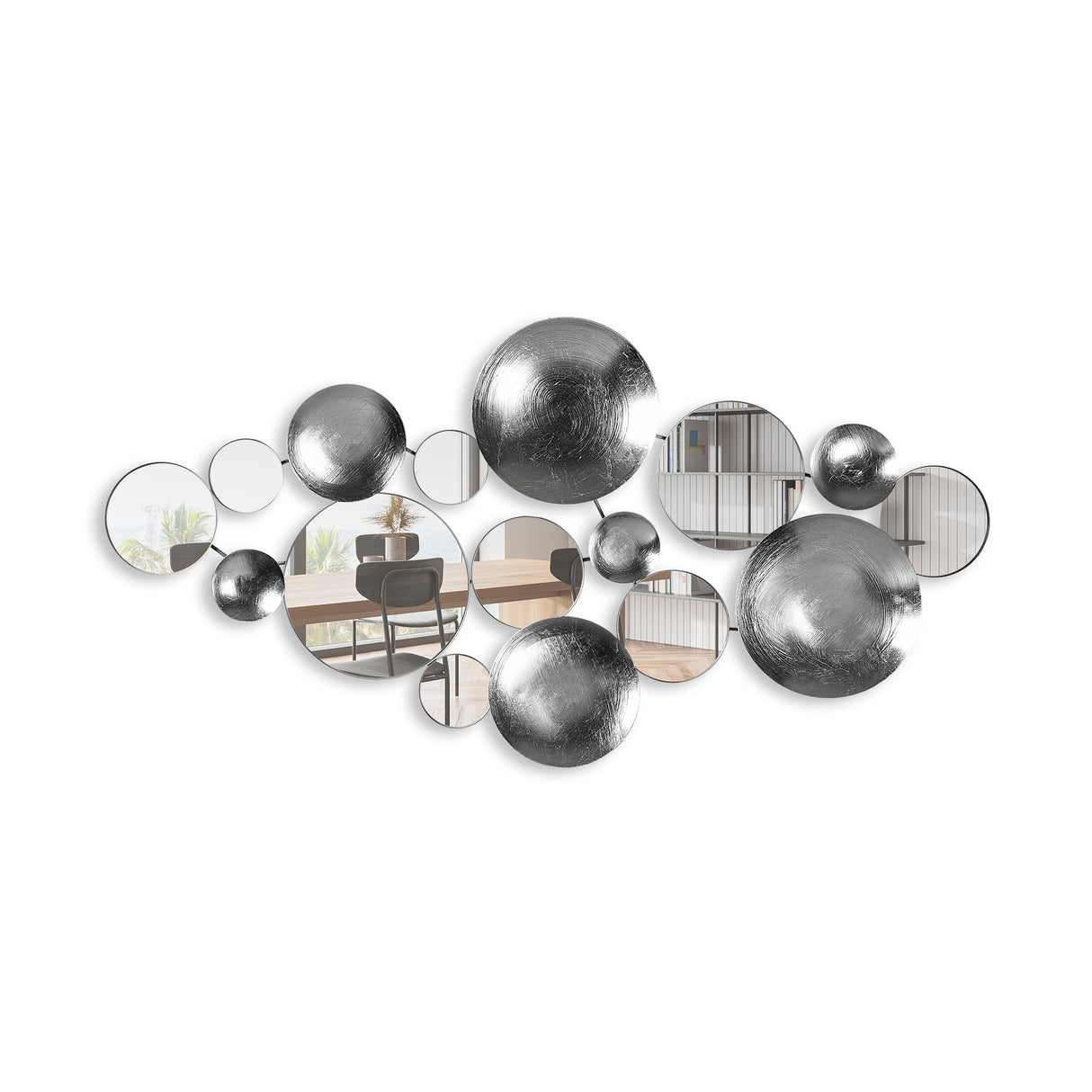 Decorațiune de perete din metal Infinity - 3, Multicolor, 116x4x60 cm