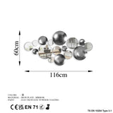 Decorațiune de perete din metal Infinity - 3, Multicolor, 116x4x60 cm