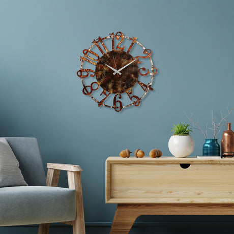 Ceas de perete Metal Wall Clock 15 - 2, Multicolor, Ø48 cm