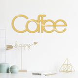 Decoratiune de perete Metal wantCoffee, Negru, 17x1x50 cm - Auriu, SKU 891TNL1113