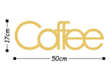 Decoratiune de perete Metal wantCoffee, Negru, 17x1x50 cm - Auriu, SKU 891TNL1113