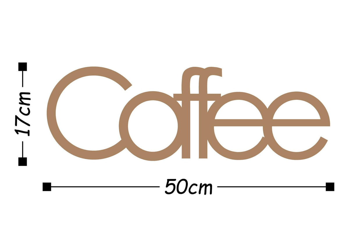 Decoratiune de perete Metal wantCoffee, Negru, 17x1x50 cm - Cupru, SKU 891TNL1113