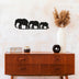 Decoratiune de perete Metal Elephants, Negru, 50x1x15 cm, SKU 891TNL1152