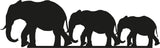 Decoratiune de perete Metal Elephants, Negru, 50x1x15 cm