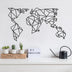 Decoratiune de perete Metal World Map2, Negru, 58x1x100 cm, SKU 891TNL1174