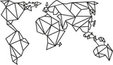 Decoratiune de perete Metal World Map2, Negru, 58x1x100 cm