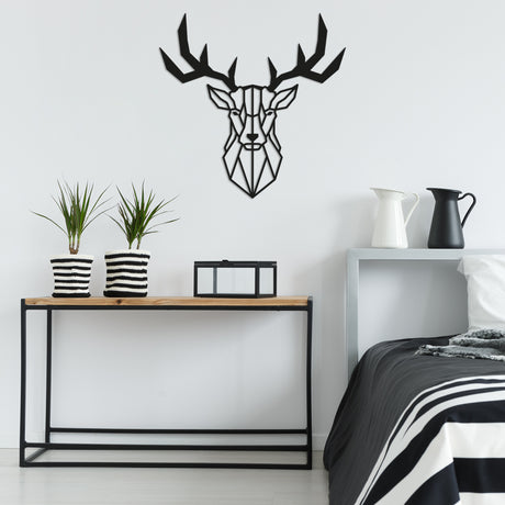 Decorațiune de perete din metal Deer2, Diverse culori, 51x51x0 cm