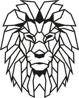 Decorațiune de perete din metal Lion, Negru, 40x50x0 cm