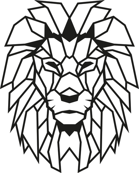 Decorațiune de perete din metal Lion, Negru, 40x50x0 cm