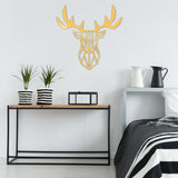 Decorațiune de perete din metal Deer2 Metal Decor, Auriu, 51x51x0 cm