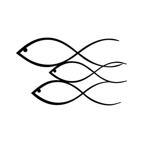 Decorațiune de perete din metal Fish, Diverse culori, 50x30x0 cm