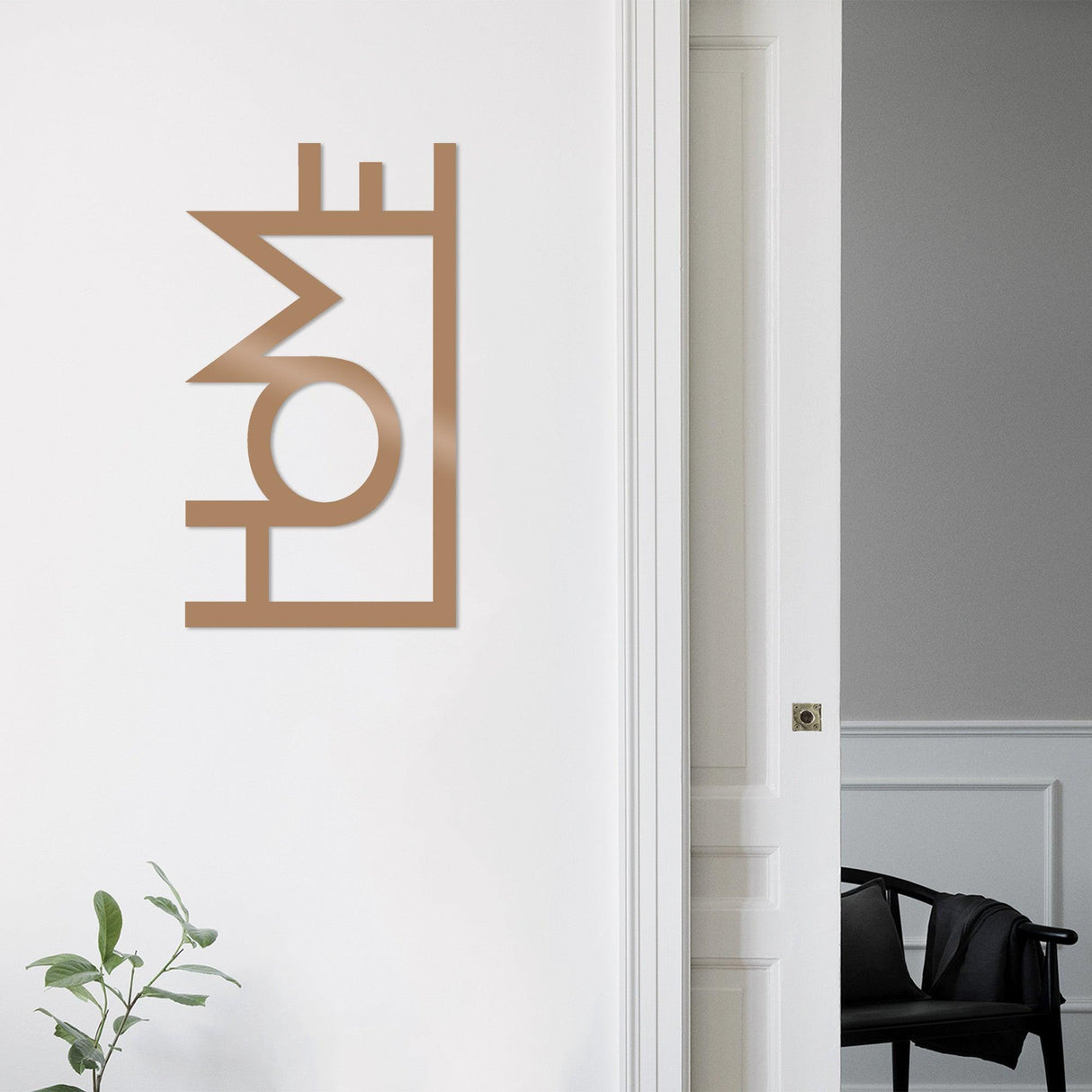 Decoratiune de perete Metal Home-metalwall, Negru, 50x1x28 cm - Cupru, SKU 891TNL1404