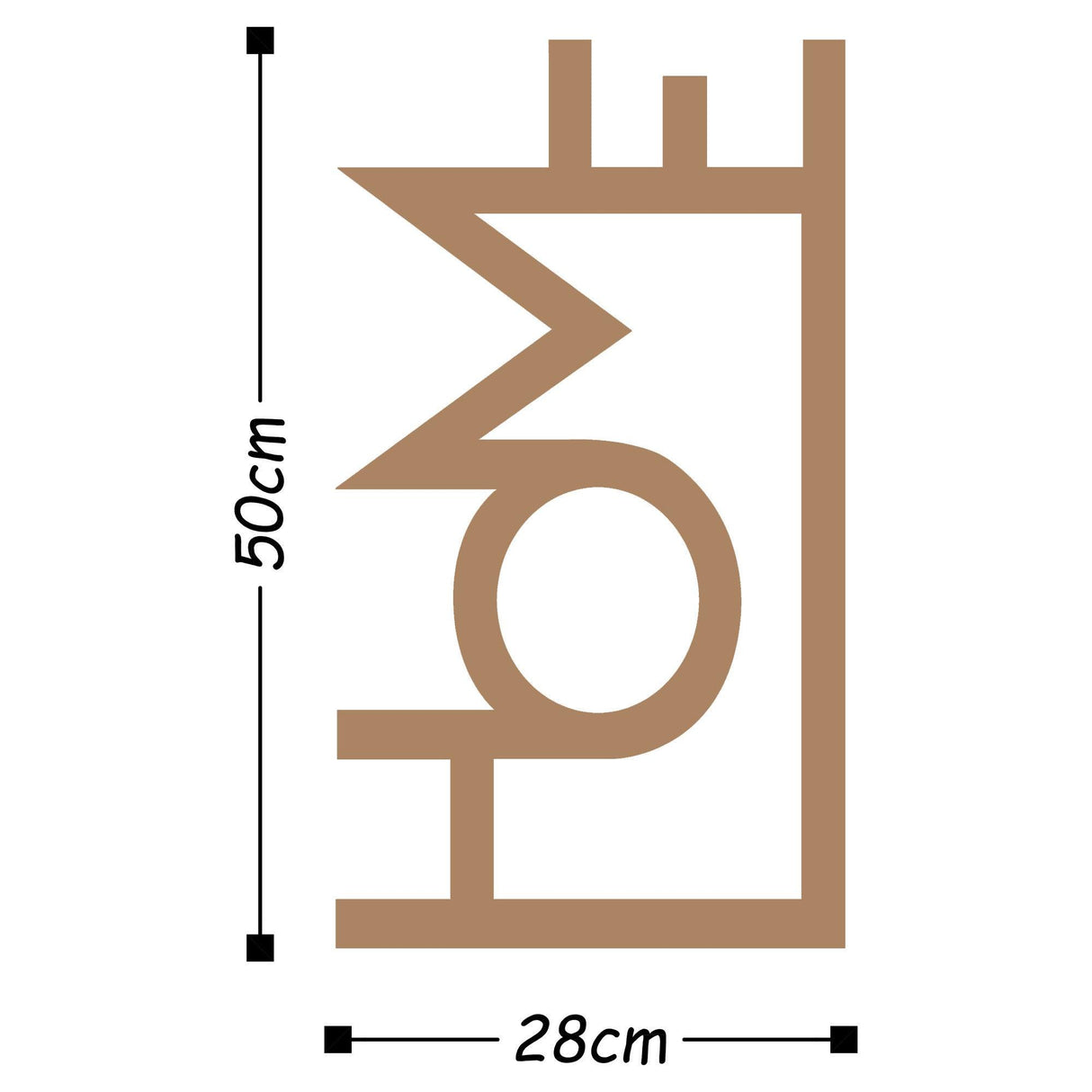 Decoratiune de perete Metal Home-metalwall, Negru, 50x1x28 cm - Cupru, SKU 891TNL1404