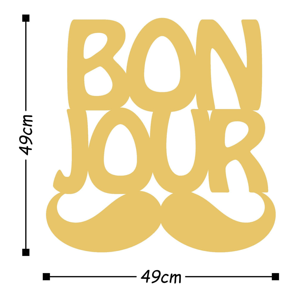 Decorațiune de perete din metal Bonjur, Diverse culori, 49x49x0 cm - Auriu | SKU: 891TNL1553 | Decorațiune de perete din metal Bonjur, 49x49x0 cm, varianta Auriu, produs pentru amenajarea locuinței, disponibil online în România la CasaMob