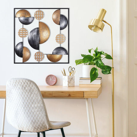Decoratiune de perete Metal Metal Art My World, Multicolor, 55x55x5 cm