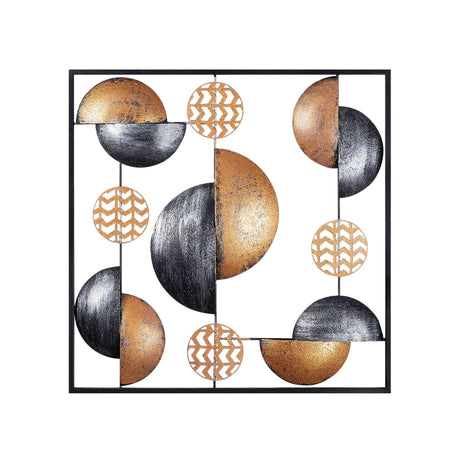 Decoratiune de perete Metal Metal Art My World, Multicolor, 55x55x5 cm