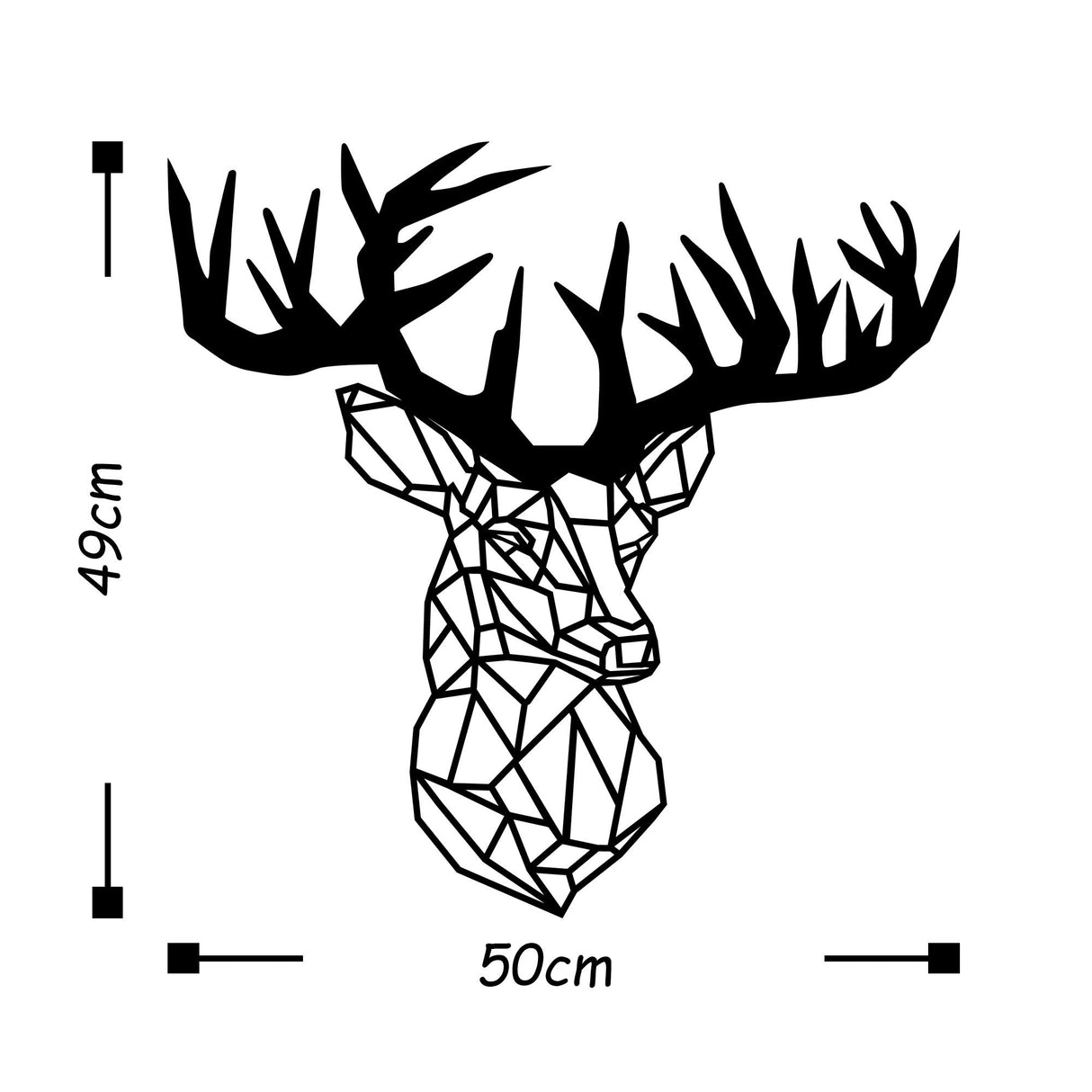 Decorațiune de perete din metal Deer3, Diverse culori, 50x49x0 cm - Negru | SKU: 891TNL1576 | Decorațiune de perete din metal Deer3, 50x49x0 cm, varianta Negru, produs pentru amenajarea locuinței, disponibil online în România la CasaMob