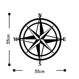Decoratiune de perete Metal Compass, Negru, 55x1x55 cm