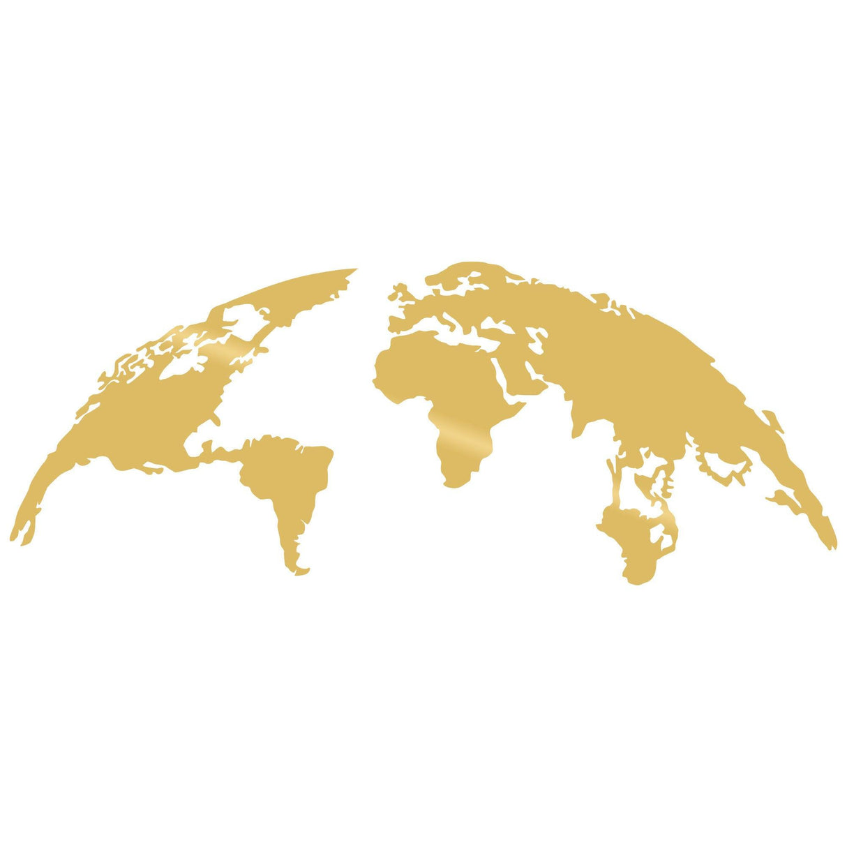 Decoratiune de perete Metal World Map Large2, Cupru, 59x1x150 cm - Auriu, SKU 891TNL1616