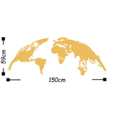 Decoratiune de perete Metal World Map Large2, Cupru, 59x1x150 cm - Auriu, SKU 891TNL1616