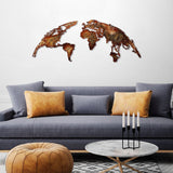 Decoratiune de perete Metal World Map Large2, Cupru, 59x1x150 cm - Multicolor, SKU 891TNL1616