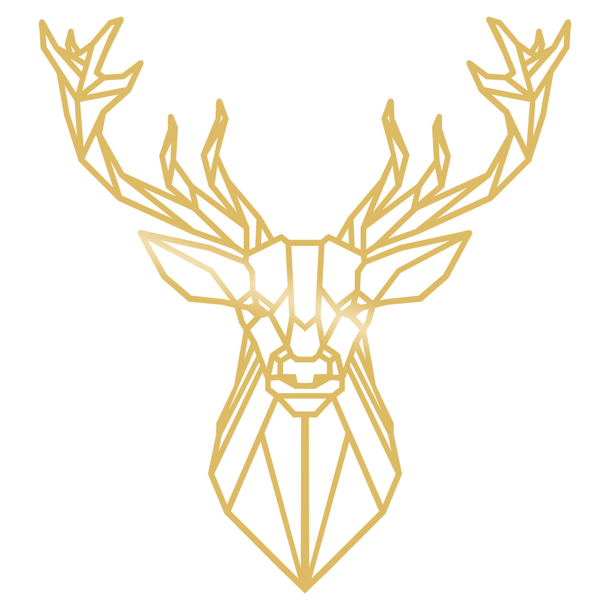 Decorațiune de perete din metal Deer4, Auriu, 60x65x0 cm