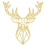 Decorațiune de perete din metal Deer4, Auriu, 60x65x0 cm