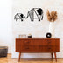 Decoratiune de perete Metal Elephant 3, Negru, 25x1x55 cm, SKU 891TNL1745