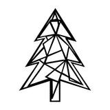 Decorațiune de perete din metal Pine Tree, Negru, 46x60x0 cm