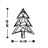 Decorațiune de perete din metal Pine Tree, Negru, 46x60x0 cm