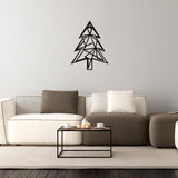 Decorațiune de perete din metal Pine Tree, Negru, 46x60x0 cm