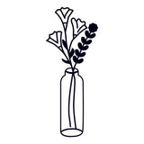 Decoratiune de perete Metal Flower 6, Negru, 60x1x24 cm
