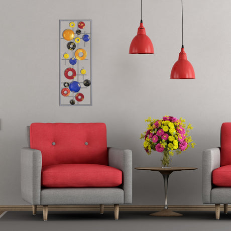 Decorațiune de perete din metal Pıngen, Multicolor, 74x28x0 cm